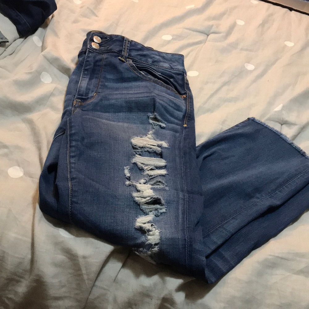 American Eagle artist crop jeans